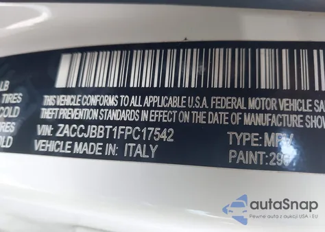 2015 Jeep Renegade Latitude z USA, uszkodzony, nr VIN ZACCJBBT1FPC17542